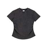 Vintaged-Wash Bodycon Cotton T-Shirt